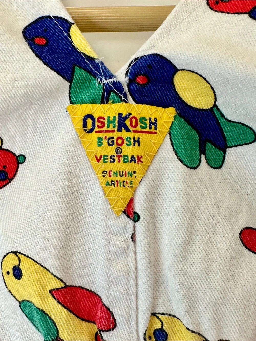 VTG Oshkosh B’gosh Vestbak Shortalls Overalls Airplanes 80s AOP Denim 4T